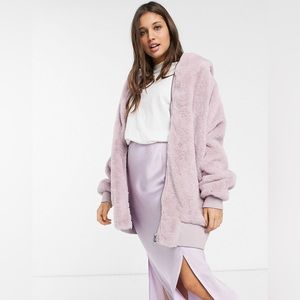 Free People Turn Up Faux Fur Hoodie in Size Small